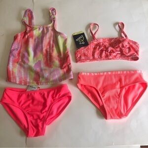 Bundle Girls Art Class & Cat & Jack Multicolor 2 Bikini Sets Size S(6-6x)